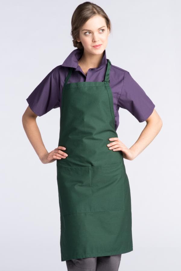 Bib Aprons 23"W x 34"L with Adjustable Neck, 2 Lower Center Pockets