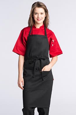 Bib Aprons 23"W x 34"L with Adjustable Neck, 2 Lower Center Pockets